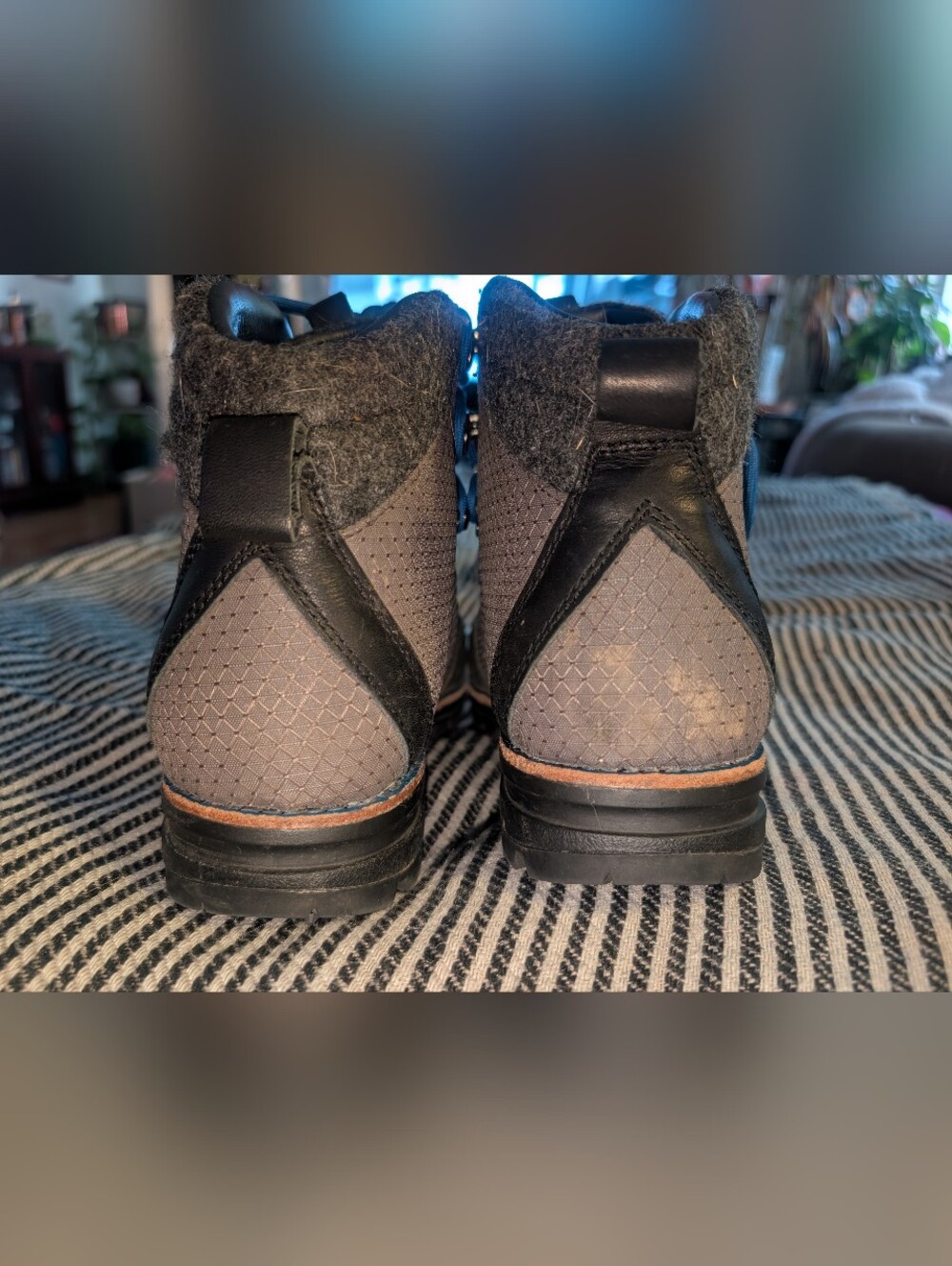 L L Bean Knife Edge Women's Gray Nylon Waterproof Vibram Sole Hiking Boots Sz 8 - Picture 10 of 16